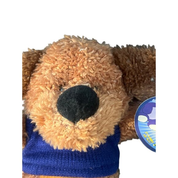 Vintage Kellytoy Animal Pals Plush Dog Brown Blue Sweater Soft 9" Tall NWT - Picture 2 of 5